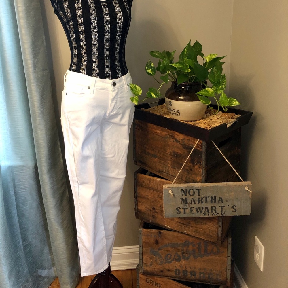 PAIGE White Denim Crop Skinny Jeans Verdugo 29